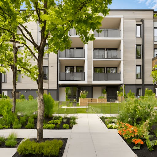 exterior de un edificio de apartamentos de mayores
